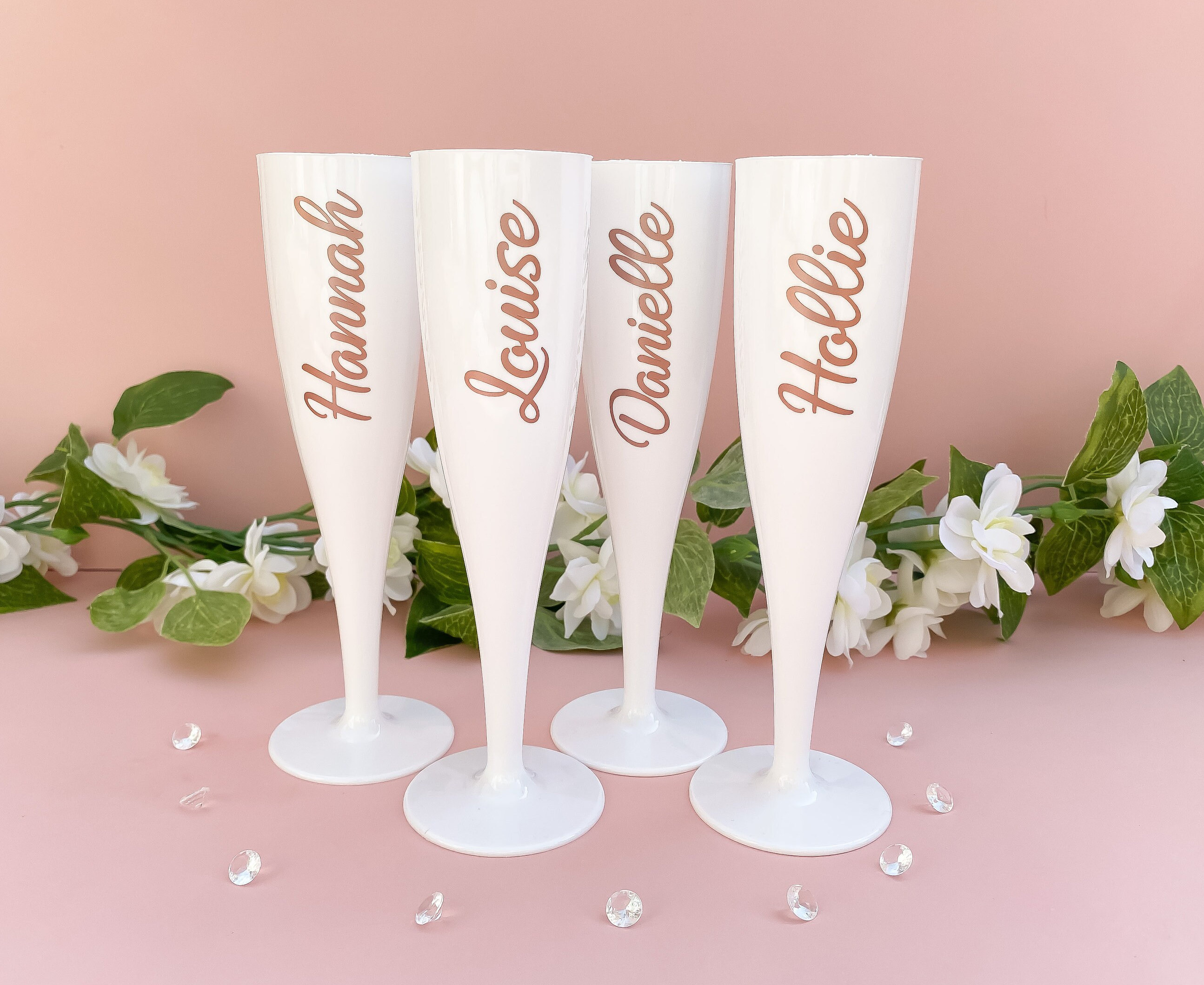 Personalised Plastic Champagne Flutes Prosecco Flutes wedding hen