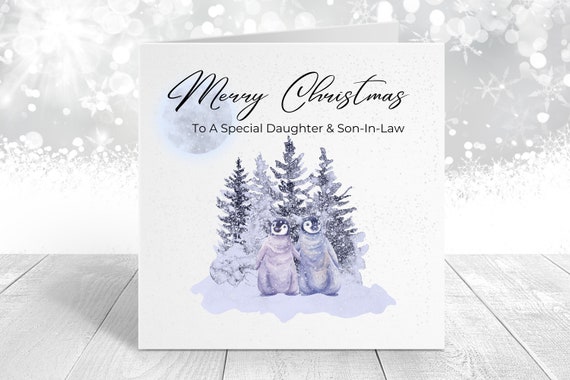 Second Ave Biglietto Di Auguri Natalizio Per Figlio E Nuora – Scena Invernale, Carta Di Lino 350g/m², 210x148 Mm Con Busta - 3
