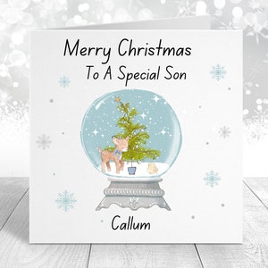 Gepersonaliseerde kerst speciale zoon / kleinzoon / petekind / neef / broer kaart - leuke kerstkaart