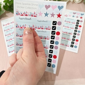 Pastel Flower Planner Sticker Sheet - Organiser Sticker Sheet - Print Sparkle Shine Sticker Collection