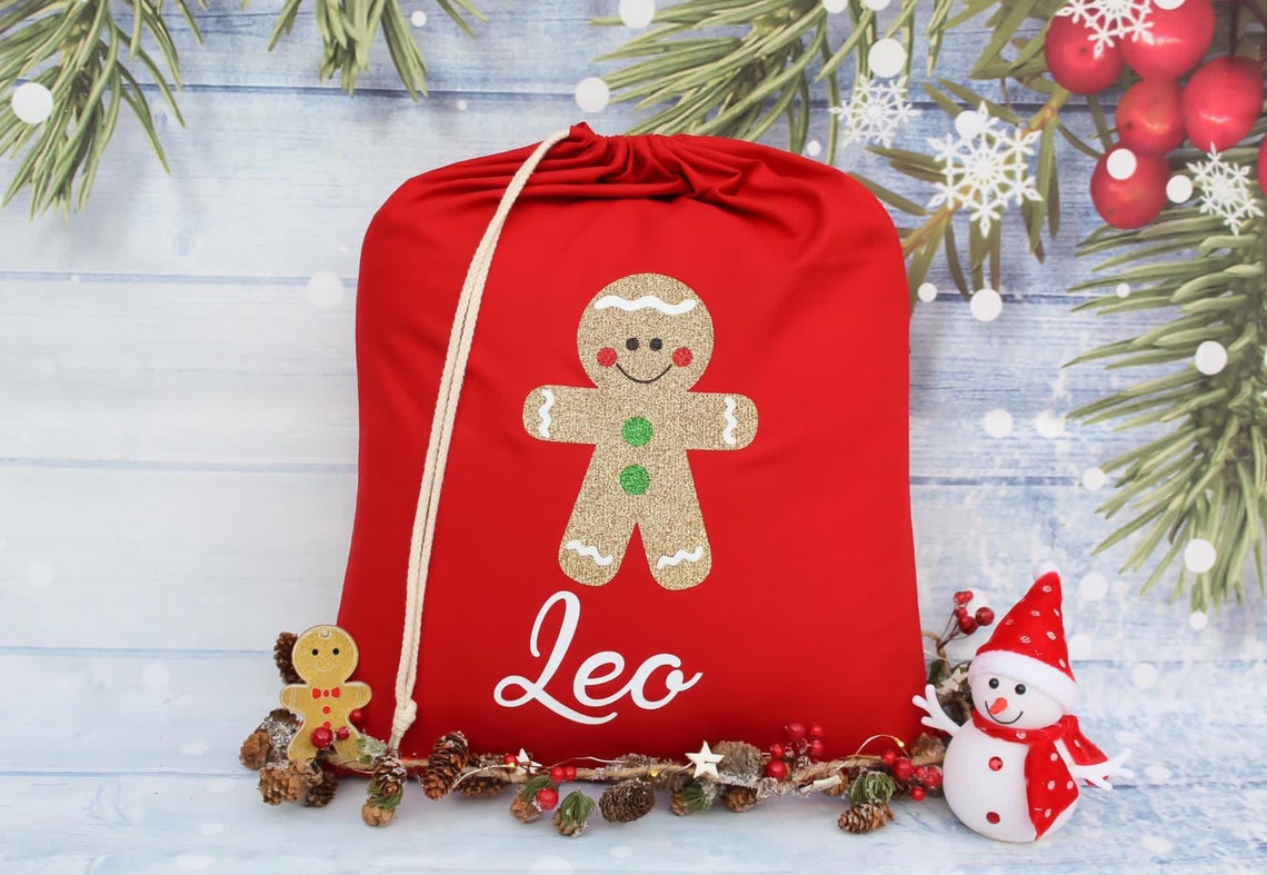 Personalised Christmas Sacks Large Size Reindeer | Etsy UK