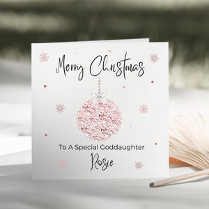 Christmas Special Daughter/Granddaughter/Mum/Sister/Nan/Nanny/Niece/Goddaughter/Friend Bauble Card Personalised Christmas Card For Her image 6