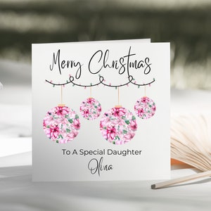 Christmas Special Daughter/Granddaughter/Mum/Sister/Nan/Nanny/Niece/Goddaughter/Friend Bauble Card - Personalised Christmas Card For Her