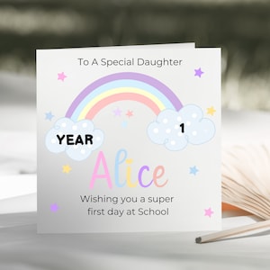 First Day Back At School Card - First Day At School Card - Dochter/Zoon/Kleindochter/Kleinzoon/Nicht/Neef etc