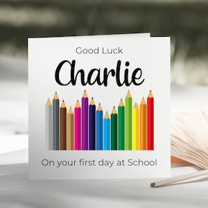 Eerste dag op schoolkaart - Good Luck First Day School Card