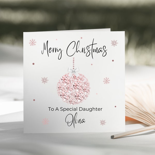 Christmas Special Daughter/Granddaughter/Mum/Sister/Nan/Nanny/Niece/Goddaughter/Friend Bauble Card - Personalised Christmas Card For Her