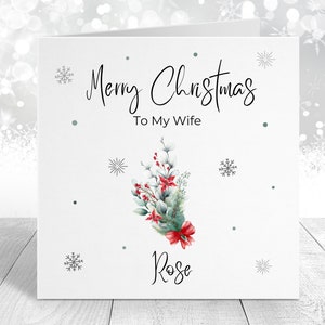 Cartão Feliz Natal Para Minha Esposa - Cartão De Natal Esposa - Cartão De Natal Para Ela