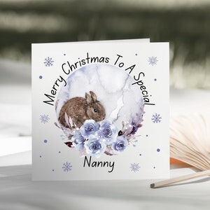 Joyeux Noël à une carte spéciale Nan/Nanny/Grandma/Maman/Fille/Petite-fille/Sœur/Tante/Nièce/Amie - Carte de Noël Winter Wonderland