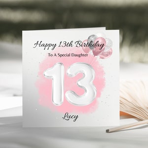Carte de 13e anniversaire pour fille / petite-fille / nièce / filleule / amie - Joyeux 13e anniversaire