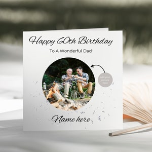 Cartão fotográfico de feliz aniversário para mãe/pai/filha/filho/nan/avô/amigo -13/16/18/21/30/40/50/60/70/80 -Adicione sua própria foto