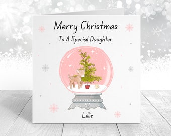 Personalised Christmas Special Daughter/Granddaughter/Niece/Goddaughter/Friend Card -  Cute Christmas Card