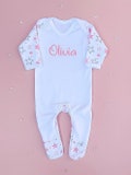 Personalised Pink Stars Babygrow, Baby clothing, Baby gifts product logo