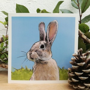 Rabbit Birthday Card / Illustrated Animal Greetings Card