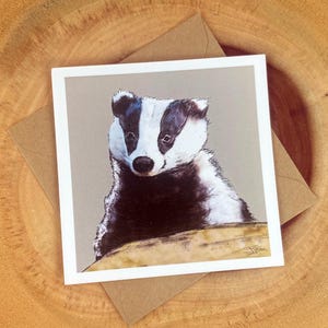 Badger Greeting Card | This Badger Greeting Card is perfect for Wildlife lovers, Animal Lovers, Birthdays, Anniversaries and & Occasion.