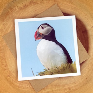 Puffin Greeting Card | This Puffin Greeting Card is perfect for Birthdays, Wildlife lovers, Mother&#39;s Day, Bird Watchers and any Occasion.