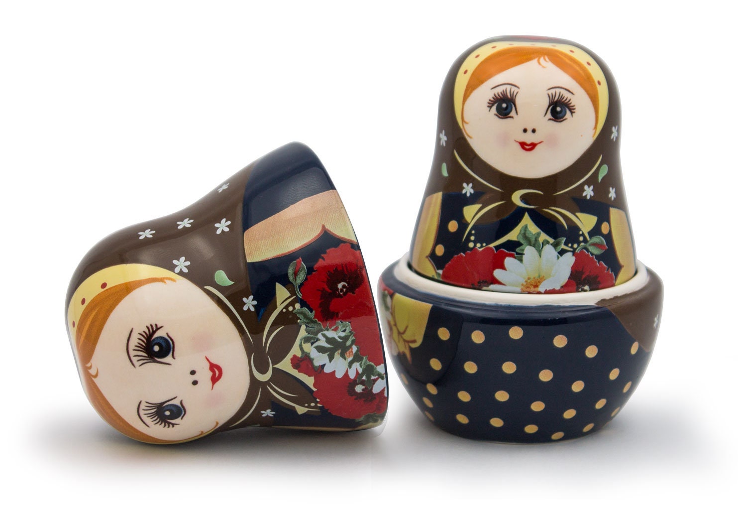 Matryoshka Ceramic Nesting Measuring Cups Hand Painted Limited Edition 