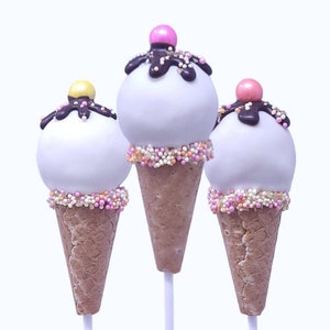12 Ice Cream Cone Cake Pops - Summer Dream