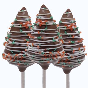 12 Cake Pops - Christmas Tree drizzle wrap