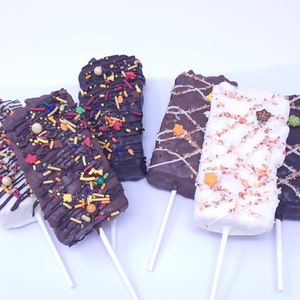 12 Autumn/Fall/Thanksgiving Chocolate Covered Rice Krispie Treat Pops