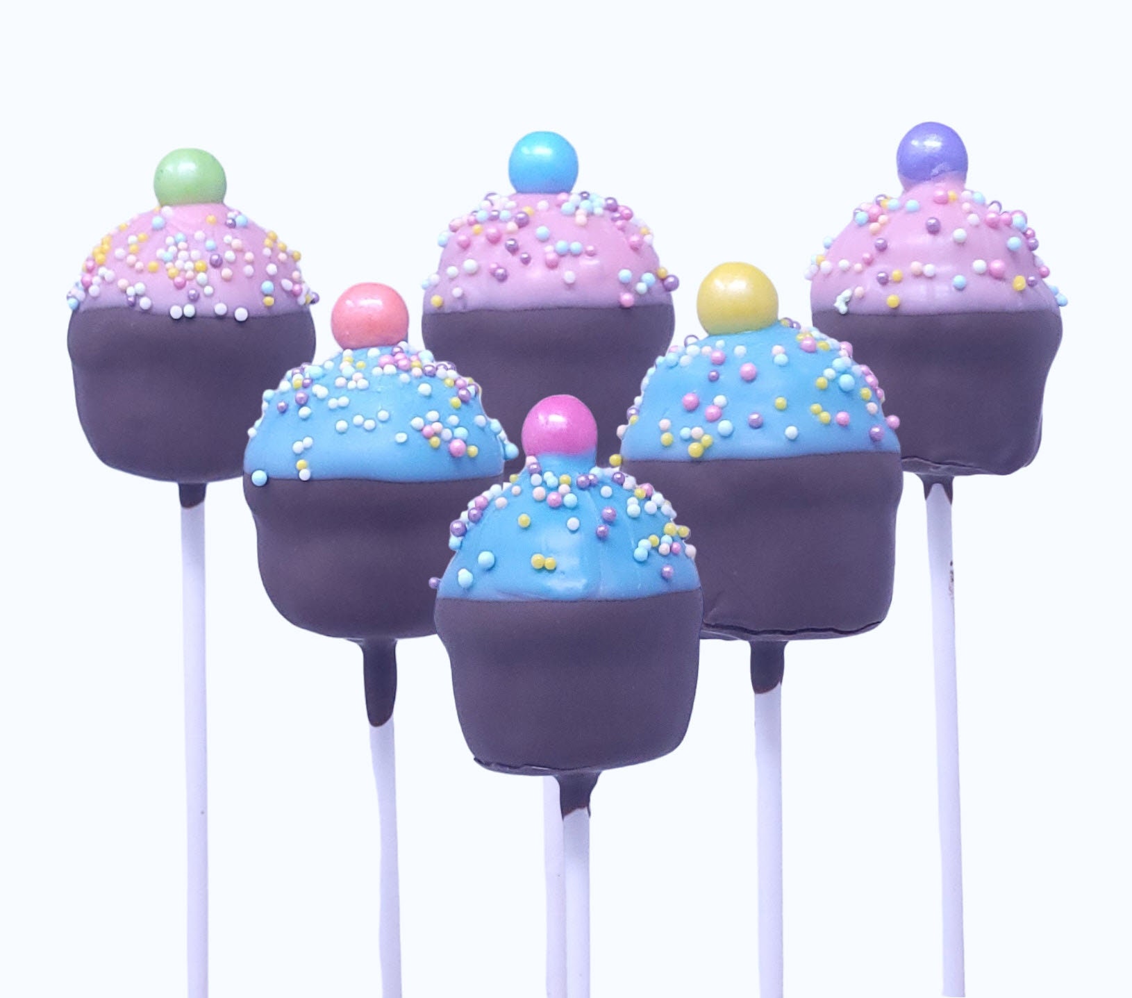 Rectangular Cake Pops 12 Cake Pops - Cupcake Shape - Rainbow or Pastel Rainbow - Etsy