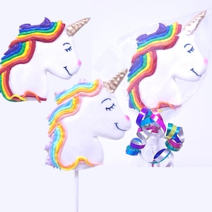 12 Rainbow Unicorn Royal Icing Sugar Cookies Or Cookie Pops