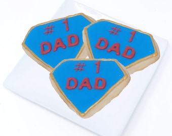 12 Father's Day #1 Dad Royal Icing Sugar Cookies