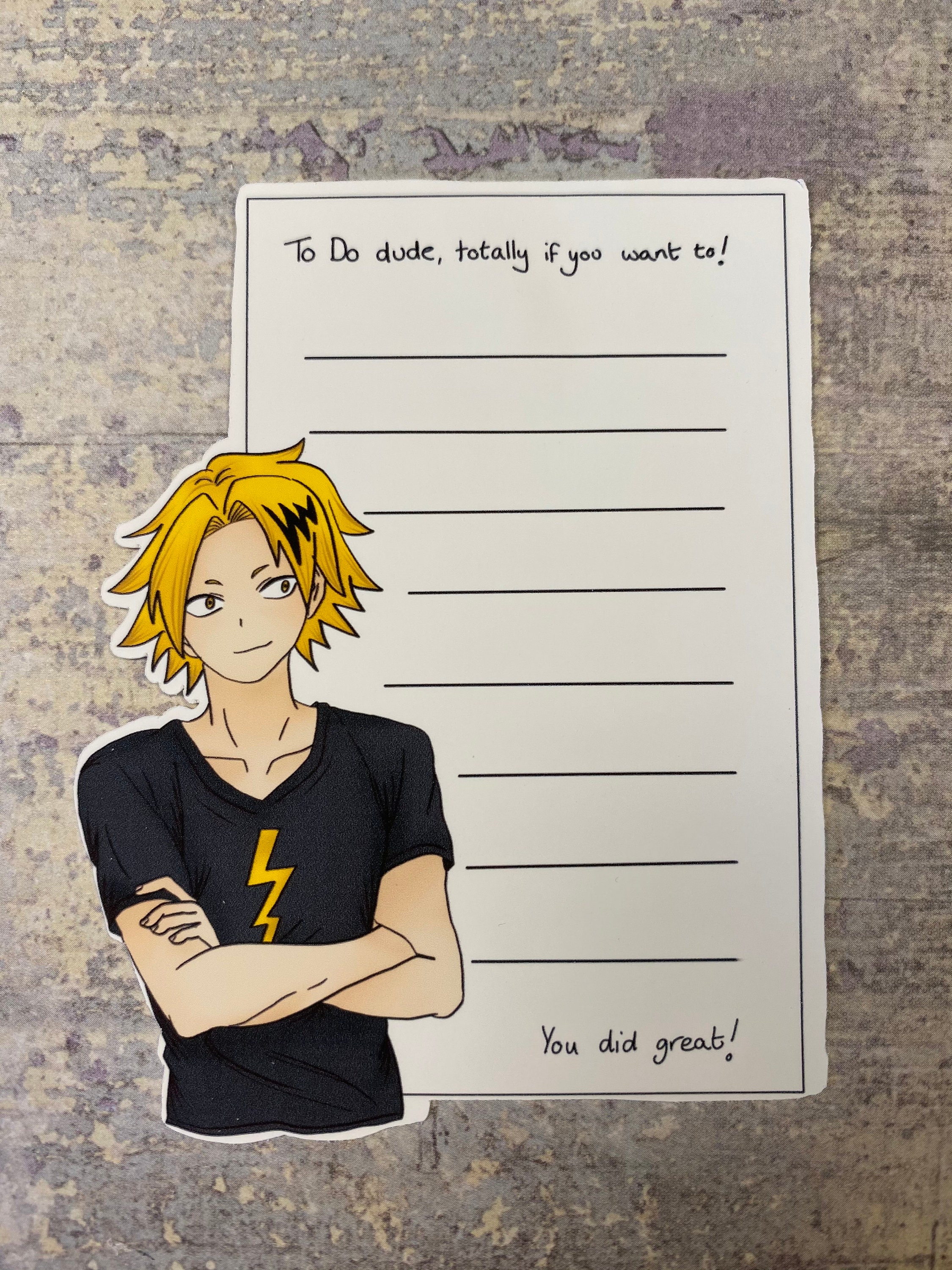 Set of 4 Vinyl Denki Kaminari Inspired To-do Lists - Etsy Norway
