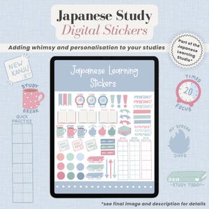 Japanische Lernaufkleber, GoodNotes Planeraufkleber (Digitaler Download)