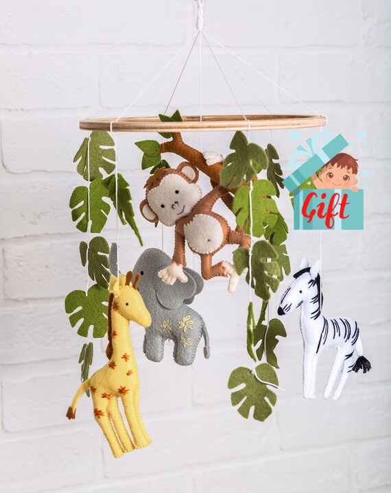Baby mobile Safari Mobile Jungle cot toy Giraffemonkey safari Etsy