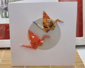 折り鶴カード：幸運を呼ぶ手作りのクラフトカード - Etsy 日本