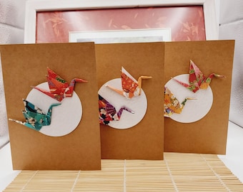 折り鶴カード：幸運を呼ぶ手作りのクラフトカード - Etsy 日本