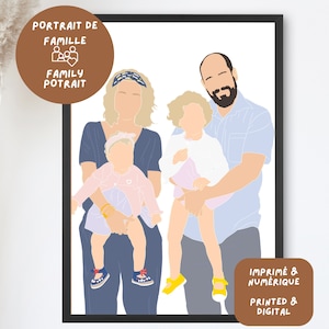 Custom Portrait / Minimalist Custom Illustration / Family Portrait