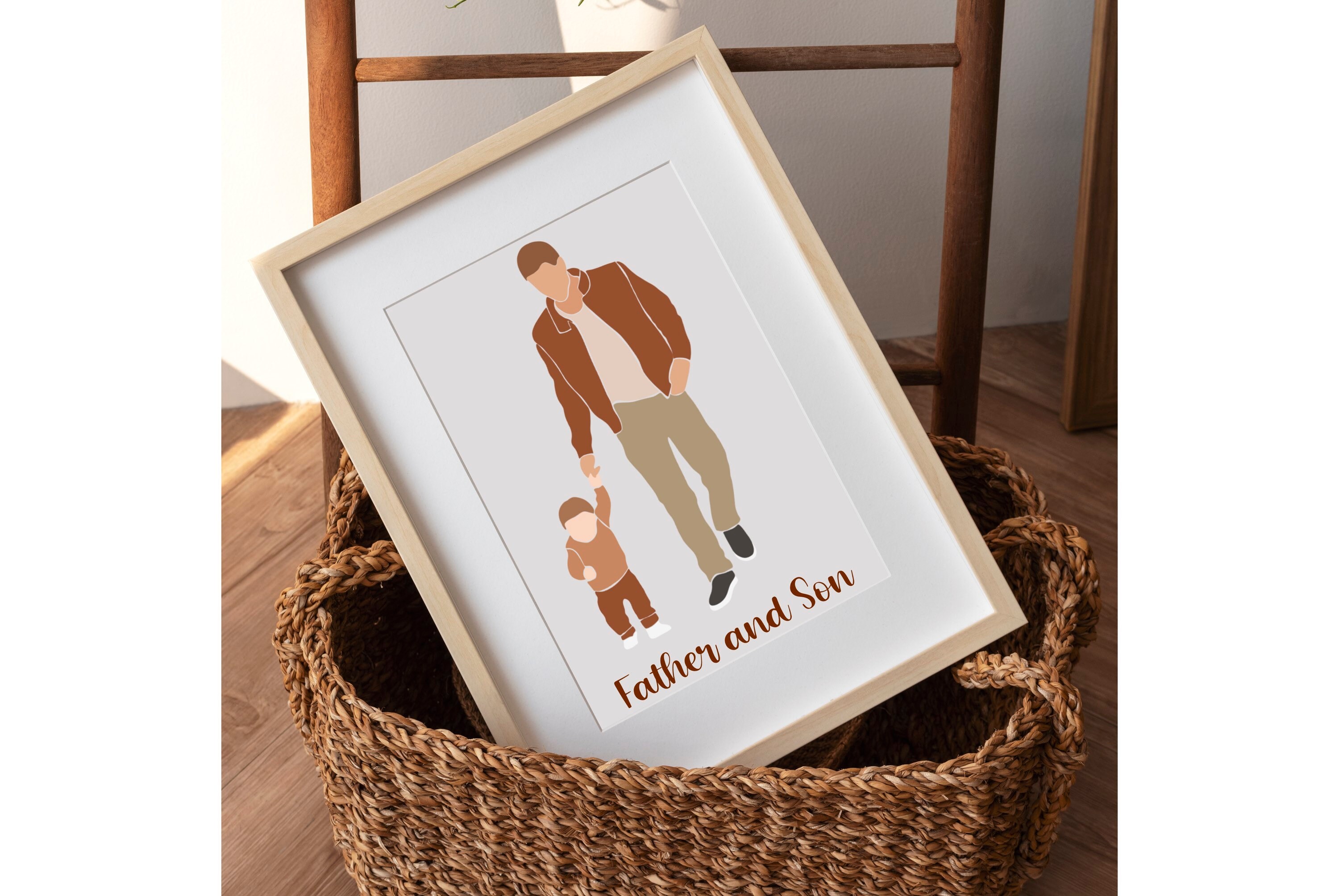 Affiche Père et Fils Personnalisée, Illustration Père Fils