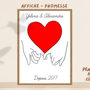 Custom Pinky Promise Couple Print | Line Drawing | Couple Gift | Digital or Printed Impression