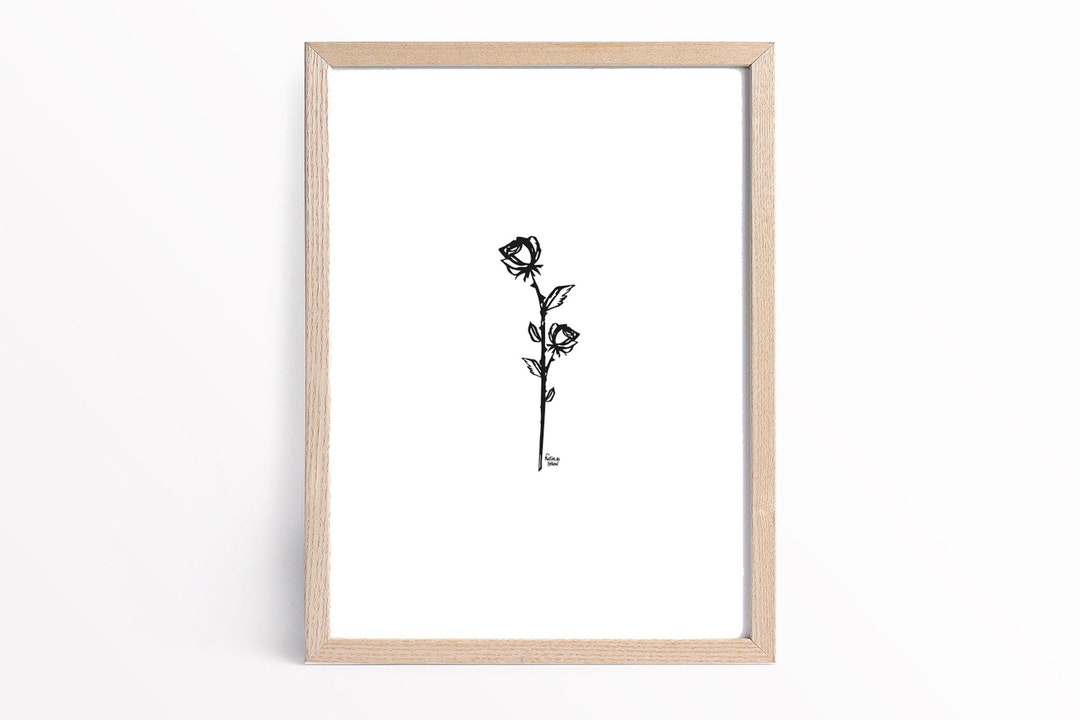 Rose Printable Line Art Minimal of Botanical Prints Floral Line Art ...