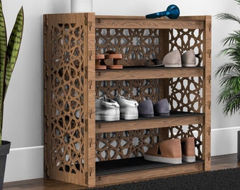 Shoe Storage, Entryway Organizer, Shoe Rack, Wooden Shelves, Storage Cabinet, Hexagonica Furniture