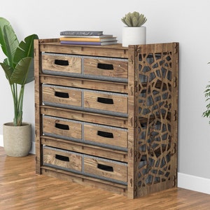 Wooden Dresser, Storage Cabinet, Chest of Drawers Furniture for Living Room 29.5 x 29.5 x 14