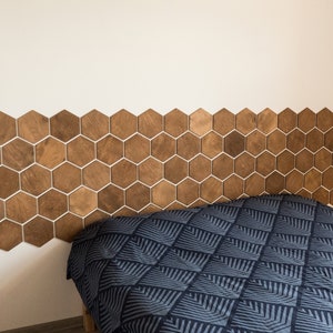 Headboard Hexagon Wood Wall Panel Bedroom Decor Wall Panels Hexagon Wood Wall Art