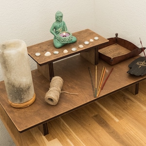 Witches Altar Table, Small Altar Table, Pagan Altar Table, Altar Desk, Hexagonica