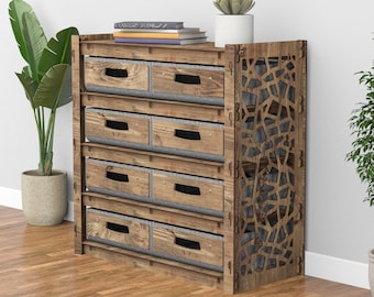 Wooden Dresser, Storage Cabinet, Chest of Drawers Furniture for Living Room 29.5 x 29.5 x 14