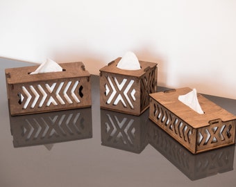 Wooden Tissue Box Cover, Wood Tissue Box, Home Decor, Kitchen Decor, Hexagonica