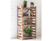 Bookcase Shelving unit Bookshelf Housewarming Gift Toy Storage Wooden Shelves Plant Stand Laser Cut quot LADDER quot (24 quot w 48 quot h) Hexagonica