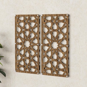 Honeycomb Wood Wall Trellis: Indoor Plant Support (Set of Two)