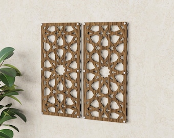Honeycomb Plywood Wall Trellis: Set of Two Indoor Plant Supports