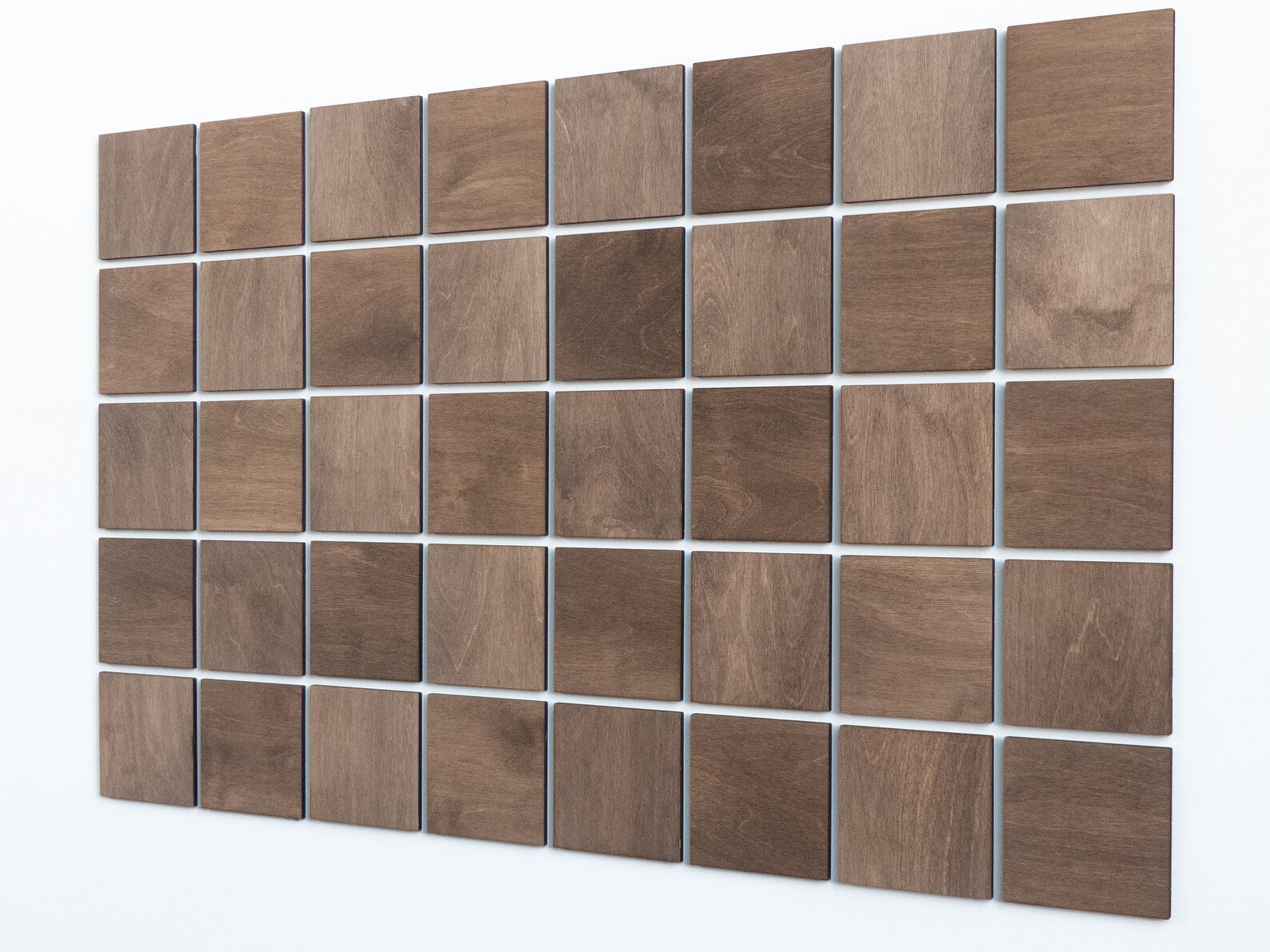 Wood Wall Decor Panels Square Wall Art BIRCH Dark 40pcs per Etsy