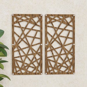 Plywood Honeycomb Wall Trellis: Indoor Plant Support (Set of Two)