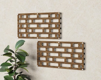 Wooden Wall Plant Trellis: Honeycomb Plywood Design (Set of Two)