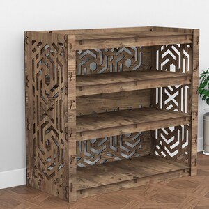 Wooden 3-tier Shoe Rack, Entryway Rack, Entryway Bench, Shoe Storage, Wooden Shelves, Hexagonica image 3