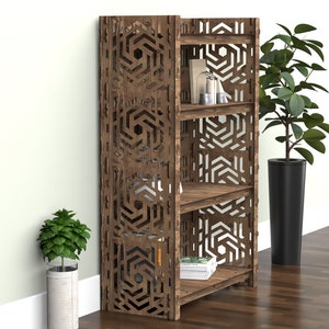 4 tier 48" height wooden bookshelf, bookcase, shelving unit, storage cabinet