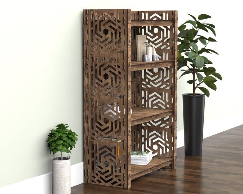 4 tier 48" height wooden bookshelf, bookcase, shelving unit, storage cabinet